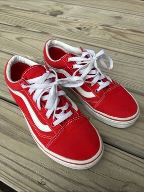 Vans Old Skool Skate Shoe- Racing Red